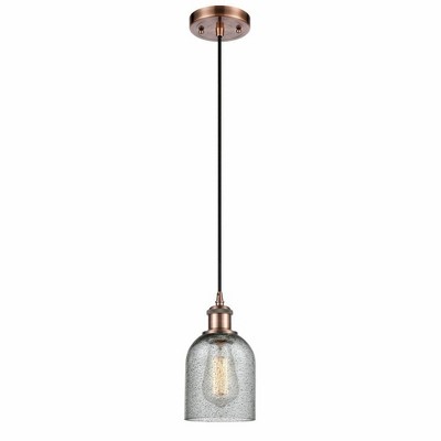 Caledonia - 1 Light Cord Hung Mini Pendant In Industrial Style-10 Inches Tall and 5 Inches Wide