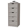 Okak 5-Drawer Narrow Dresser,Vertical Chest for Small Spaces,Tall Storage Cabinet with Soft-Close Drawers for Bedroom/Entryway/Living Room, Gray - 3 of 4