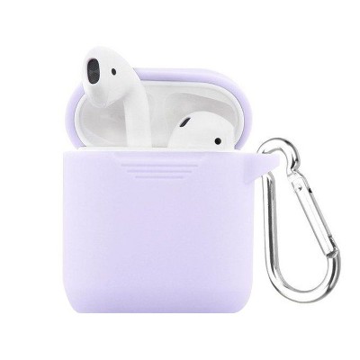 Valor Silicone Case Cover w/ Hookups & Airpods Strap compatible with Apple AirPods1/2, Purple