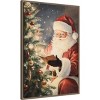Amanti Art 23"x33" Santa Reading II by Melloi Framed Canvas Wall Art Print - 2 of 4