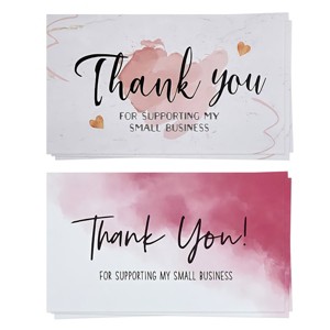 Wrapables 2.1" x 3.5" Thank You Card Inserts, Appreciation Cards for Small Business, Weddings, Bridal & Baby Showers, 120pcs - 1 of 4