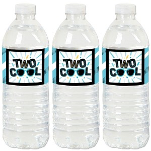 Big Dot of Happiness Two Cool - Boy - Blue 2nd Birthday Party Water Bottle Sticker Labels - Set of 20 - 1 of 4