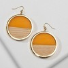 Golden Yellow Enamel Wood Circle Earrings - 3 of 3