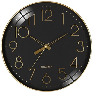 REGALWOVEN Plastic Analog Battery Powered Silent Non-Ticking Wall Clock 12 Inch - 1 of 4