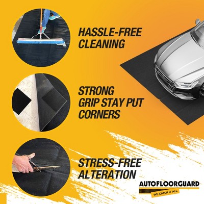 Black Medium Size Garage Carpet Mat with Anti-Slip Backing