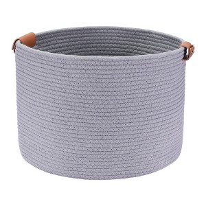 Unique Bargains Handcrafted Cotton Rope Widened Handles Storage Baskets - 1 of 4