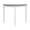 Galano Marcello 37.0 in. Spray Paint White and Oak Half Moon Solid Wood Console Table - image 2 of 4