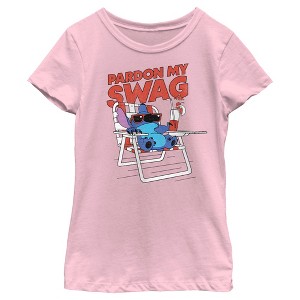 Girl's Lilo & Stitch Pardon My Swag Stitch T-Shirt - 1 of 4