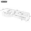 GlasFlength Upholstered Sofa Free-combined Sofa Couch with Two Chaise Lounge and Five Back Pillows for Living Room, Black, 143.7*57.1*24.4 - 2 of 4