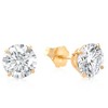 Pompeii3 2 1/2 Ct TW (7mm) Round Moissanite Studs 14k Yellow Gold - 2 of 3