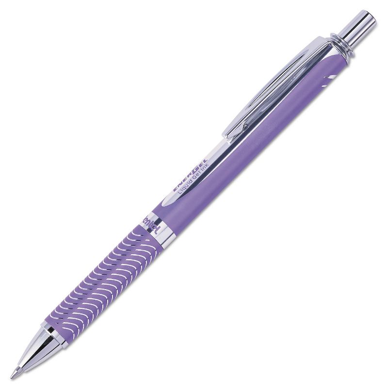 Pentel EnerGel Alloy RT Retractable Liquid Gel Pen .7mm Violet Barrel Violet Ink BL407VV, 1 of 4