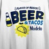 Modelo Flavor of Mexico, Beer & Tacos font, Logo on white Adult Crop Tee - 2 of 4