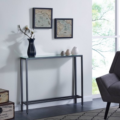 Harley Long Narrow Console Table Espresso Brown - Aiden Lane