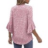 Coolmee Women's Work Blouses Ruffle 3/4 Sleeve Dressy Top V Neck Casual Tunic Blouses Business Shirts - 2 of 4