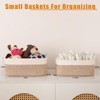 Aoibox Woven Storage Baskets for Organizing Shelves Cute Small Decorative Bins Brown White Versatile 4 Pack Set - 2 of 4