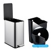 2.6 Gallon Bathroom Trash Can, 10 L Stainless Steel Garbage Can with Removable Inner Bucket, Slim Step-on Waste Bin with Soft-Close Lid for Narrows - 3 of 4