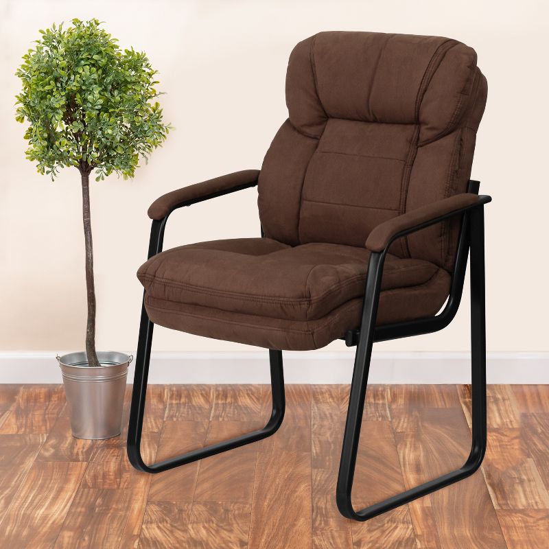 Flash Furniture Executive Side Reception Chair with Lumbar Support and Sled Base, 2 of 11