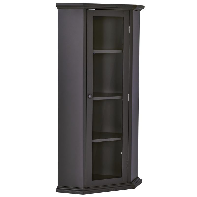 Freestanding Corner Bathroom Storage Cabinet With Glass Doors - ModernLuxe, 4 of 12
