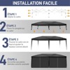 Karl Home | 10 ft. x 20 ft. Black Iron-framed Fabric-clothed Party Tent with 6 Walls - 4 of 4