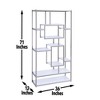 TiramisuBest White Wood Bookcase & Desk with Chrome and White PVC Tops, Matching Design - 2 of 4