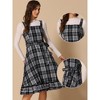 Allegra K Women's Plaid Ruffled Sleeveless Tie Waist A-Line Pinafore Overall Dress - 2 of 4