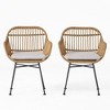 Dining Chairs Set Of 2, Rattan Chairs With Waterproof Mat, Steel Frame, Slender Leg, Round Edges Modern Living Room Chair - 3 of 4