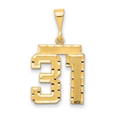 Black Bow Jewelry 14K Yellow Gold, Varsity Collection, Medium D/C Pendant Number 31