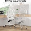 Infurnic Task and Office Chairs, Office Desk Chair with Adjustable Lumbar Support, Comfy Desk Chair for Home and Office, White, 27.2"*25.6"*40" - 3 of 4