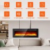 60 Inch Electric Fireplace Recessed Wall Mounted Heater With Adjustable Flame Color - 4 of 4