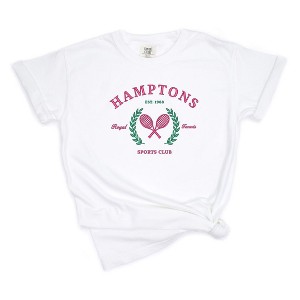 Simply Sage Market Women's Embroidered Hamptons Sports Club Short Sleeve Garment Dyed Tee - 1 of 4