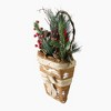 Northlight 13.5" Brown and Green Frosted Pine Cones Artificial Christmas Basket - 2 of 3