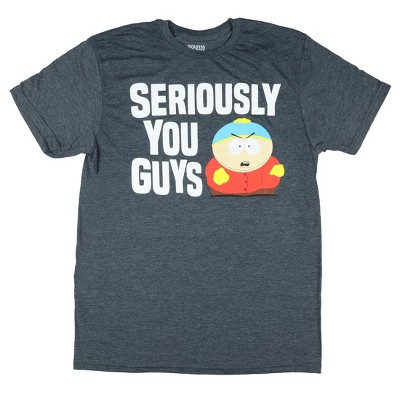 Seven Times Six South Park T-Shirt Men's Eric Cartman Seriously You Guys Short Sleeve Tee Grey