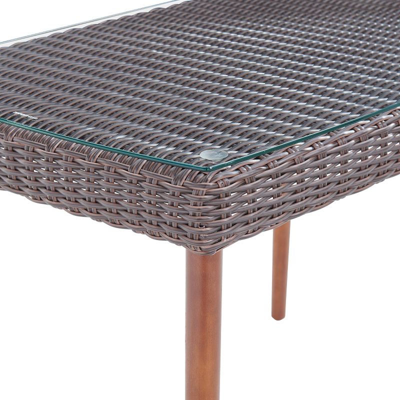 All-Weather Wicker Athens Outdoor Cocktail Table Brown - Alaterre Furniture, 6 of 13