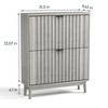 Vynxaria Shoe Cabinet with 2 Flip Drawers, Fluted Shoe Storage Cabinet for Entryway, Free Standing Shoe Storage Organizer,gray - 3 of 4