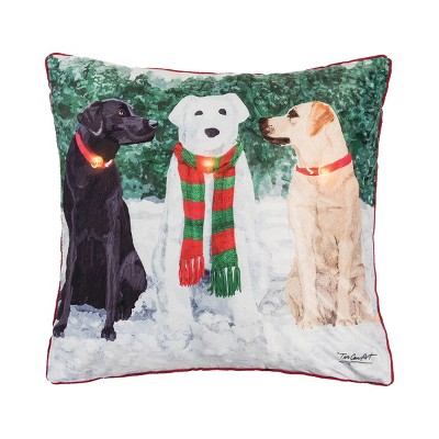 C&F Home Snow Labs Light-Up LED 18" x 18" Throw Pillow