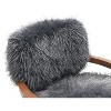 CAVINAS 28" Wide Yeti Accent Chair,Faux Fur Upholstered Lounge Chair with Walnut Wooden Arms,Tight Back & Seat,Armchair for Living Room, - 4 of 4