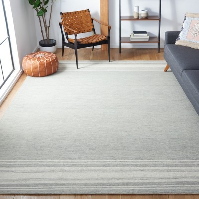 Ivory and Sage Hand-Tufted Wool Area Rug, 8' x 10'