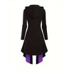 Clearlove Women's Halloween Hooded Color-Block Midi Dress Zip-Front Festive Costume Dress with Asymmetric Hem - 3 of 4