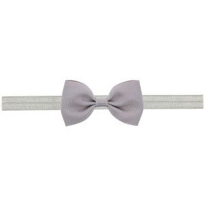 MyKids-Usa Newborn Baby 2 pcs. Small Size Bow Patched Pattern Solid Color Elastic Headband - 1 of 4