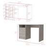XIYUYEU Home Office Desk Modern 46.1" L Writing Desk with 3 Drawers and Storage Shelf for Study - 3 of 4