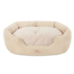 TOWN & COUNTRY EVERYDAY CuddleTown Faux Linen Comfy Cozy Cuddler Pet Bed - 1 of 4