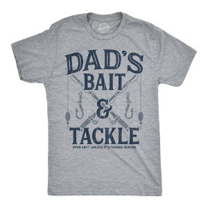 Mens Funny T Shirts Dads Bait And Tackle Sarcastic Fathers Day Graphic Novelty Fishing Tee For Men - Crazy Dog Men's T Shirt - 1 of 4