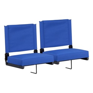 Emma and Oliver Set of 2 500 lb. Rated Lightweight Stadium Chair with Ultra-Padded Seat - 1 of 4