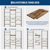 5 Tier Industrial Bookshelf - Adjustable Wood Shelves & Heavy Duty Metal Frame, 100Lbs Capacity, Wide Storage Organizer - 4 of 4