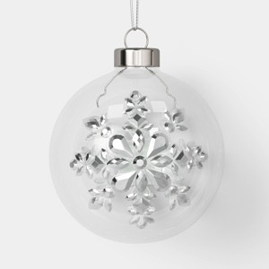 Glass Clear Snowflake Ball Christmas Tree Ornament - Wondershop™ : Target