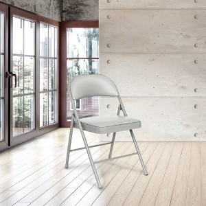 Set of 4 Vinyl Padded Steel Folding Chairs - Hampden Furnishings - 1 of 4