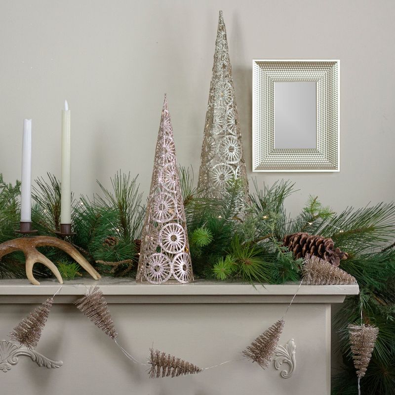 Northlight 15.5" LED Lighted Gold Glittered Sunburst Christmas Cone Tree, Warm White Lights, 2 of 6