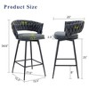 Upholstered Rotating Bar Stools Set of 4 with Footrest and Anti-Slip Base for Kitchen Island, Dining Table, or Bar Counter - 4 of 4