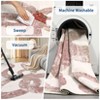 Modern Washable Area Rug, Abstract Print Floor Cover with Non Slip Backing, Low Pile Stain Resistant Indoor Carpet for Bedroom - 4 of 4