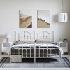vidaXL White California King Metal Bed Frame with Headboard & Slats, No Mattress, Easy Assembly - 3 of 4